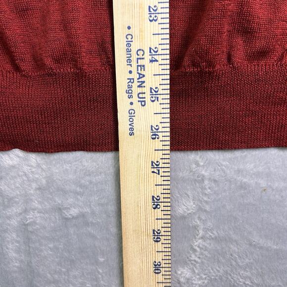 Lyle & Scott 100% Merino Wool Sweater Vest Mens Large Burgundy Plaid Grandpacore - Picture 7 of 7